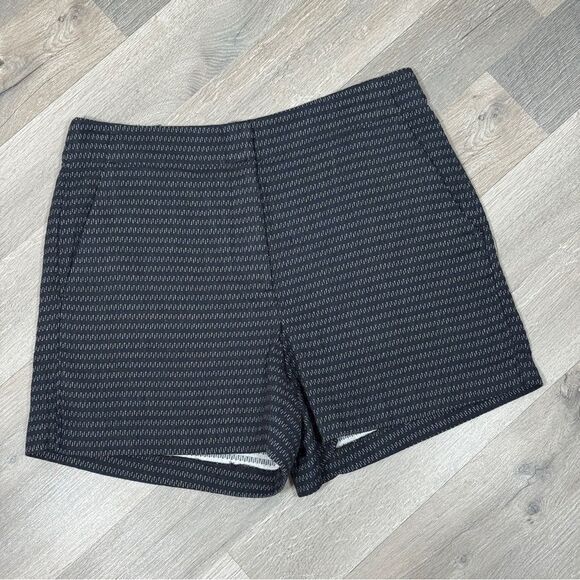 Loft Striped Cotton Knit High Rise Shorts Four Inch Navy Blue White Size 2 - Picture 3 of 13